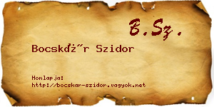 Bocskár Szidor névjegykártya